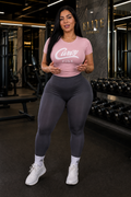 Curvy Fit  nyc women's light pink Boyfriend Tee – Curvy Pink Signature Logo