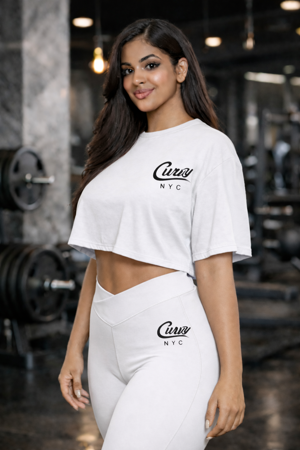 Snow White 2 piece set Crop top tee with Leggings with signature logo
