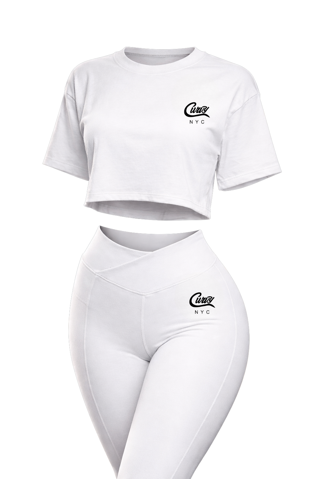Snow White 2 piece set Crop top tee with Leggings with signature logo